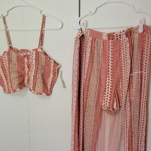 No Boundaries Pink and White Patterned Ensemble